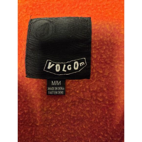 Vtg Volcom Hoodie Womens M Short Puff Sleeve Zip Up Stone Art Red Gray Surf - Picture 5 of 9